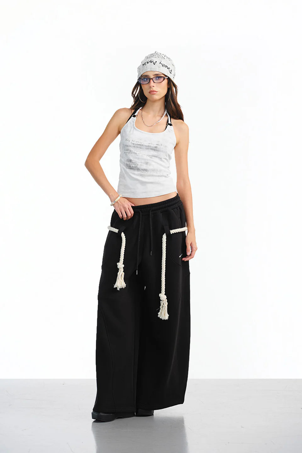 Black Puff Mode Sweatpants